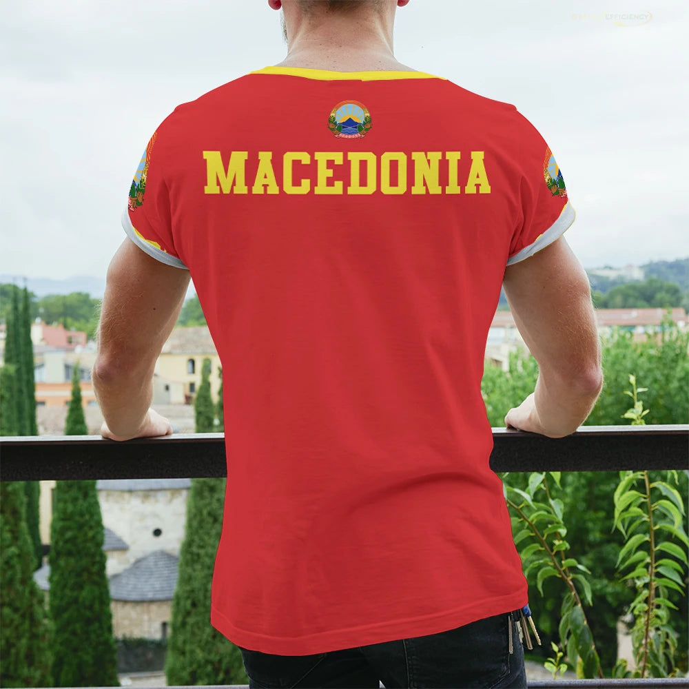 Macedonia Flag T-shirt Sports Soccer Jerseys Macedonian Badge 3D Printed Tees Gift for Football Fans Mens Designer Clothes