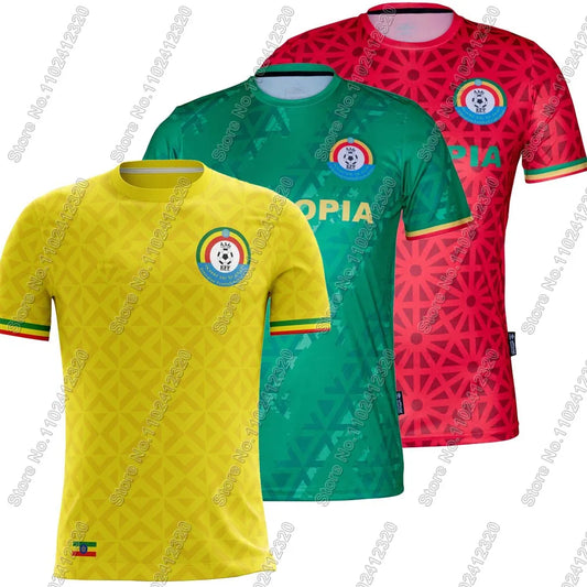 Maillot Ethiopia flag National Jersey team Fans 2025 T Shirts 3D Print Mens Shorts Running Streetwear Casual Training Suit C