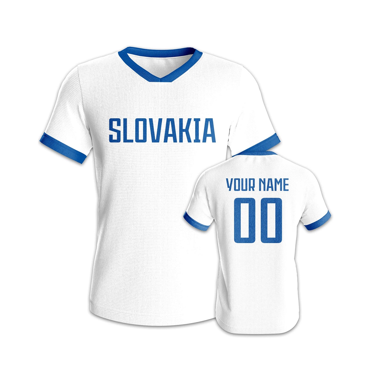 Personalized Slovakia Football Jersey Customized  Name Number Soccer Team Training Uniform Athletic Shirt for Youth Adults Fans