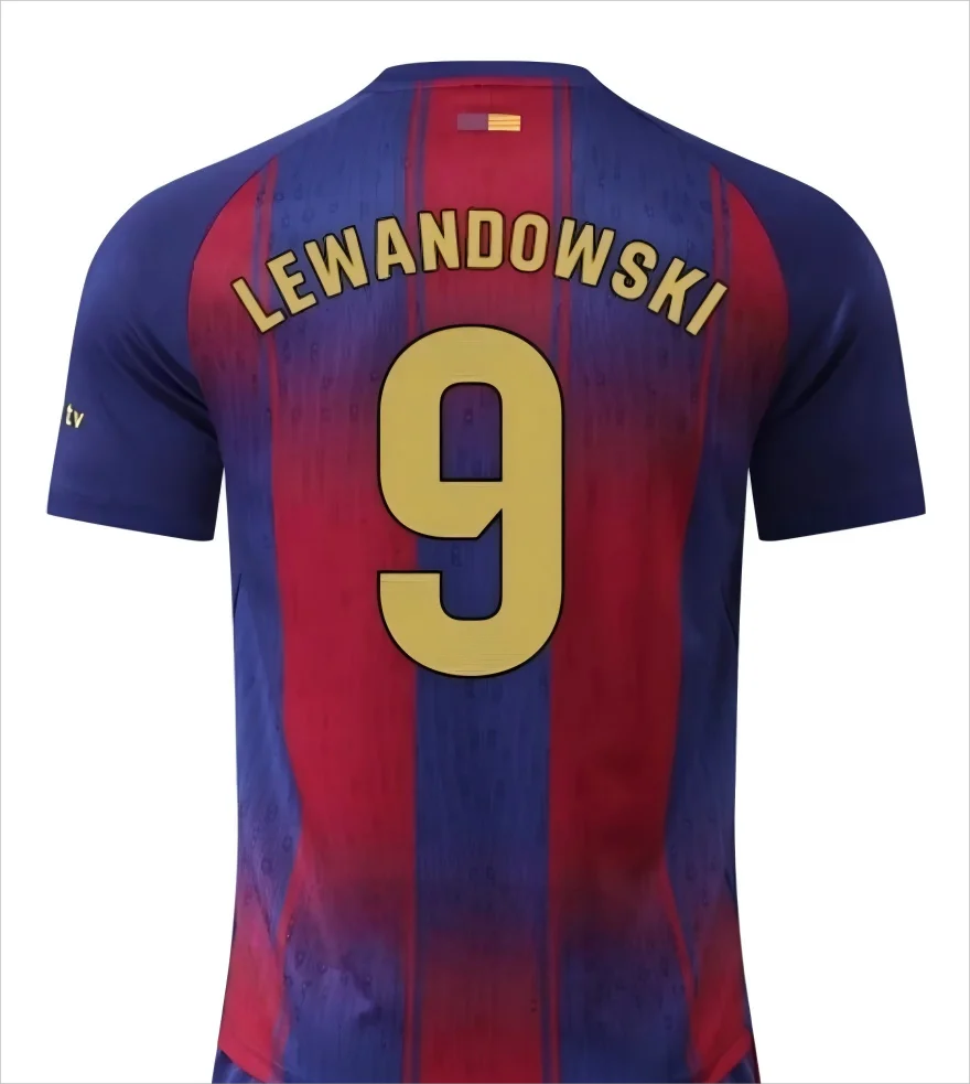 25-26 Barcelona  #19 Lamine Yamal Home Soccer Kit Jersey Short Sleeve 3Ds Football T-Shirt Youth Kids Outdoor Training  Casual