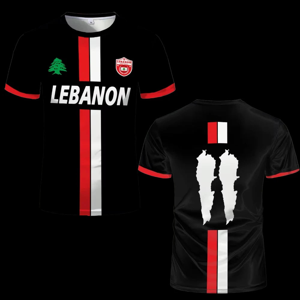 Lebanon Football Jersey T Shirts Adult & Kids Light Luxury Digital Printed Sports Soccer Uniforms Men's Lebanese Flag Clothing