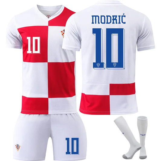 Croatia Home 10 Number Modric Adult Children's Football Jersey Sports Wear Set Cross-Border Sale Sportswear And Uniforms