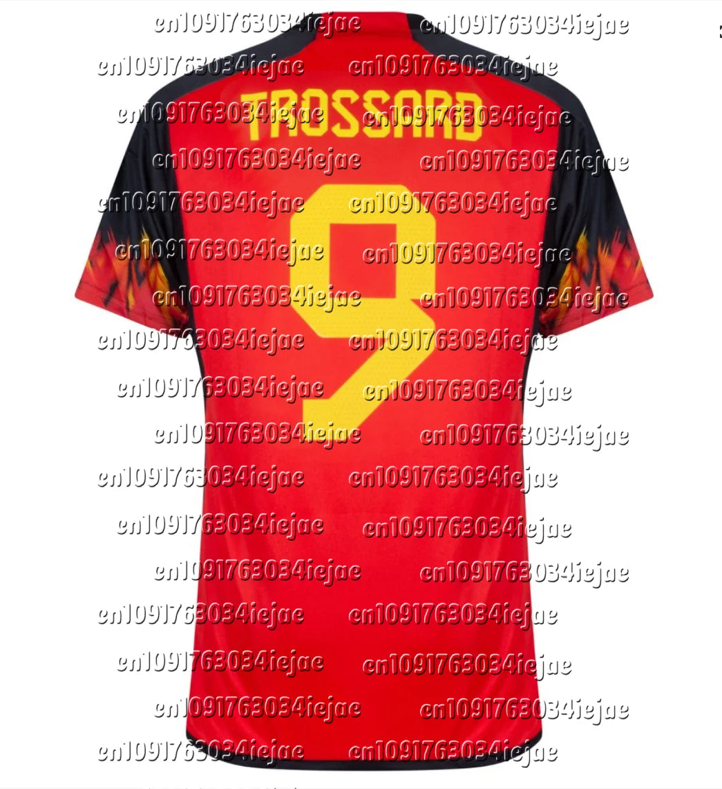 2024 Belgium Jersey De Bruyne Football Jersey Suit Men's Custom National Team Home Training Jersey Men's Quick Drying