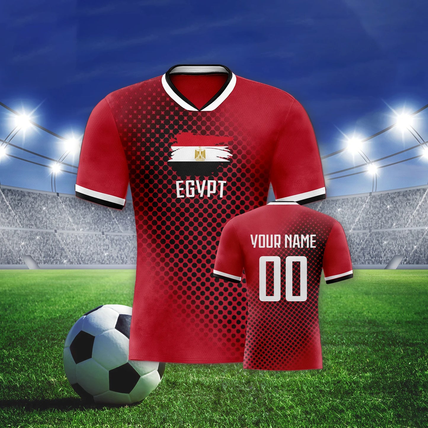 Egypt Custom Soccer Jersey with Personalized Name Number Men Women Youth Training Football Team Shirts Fans Gifts S-4XL