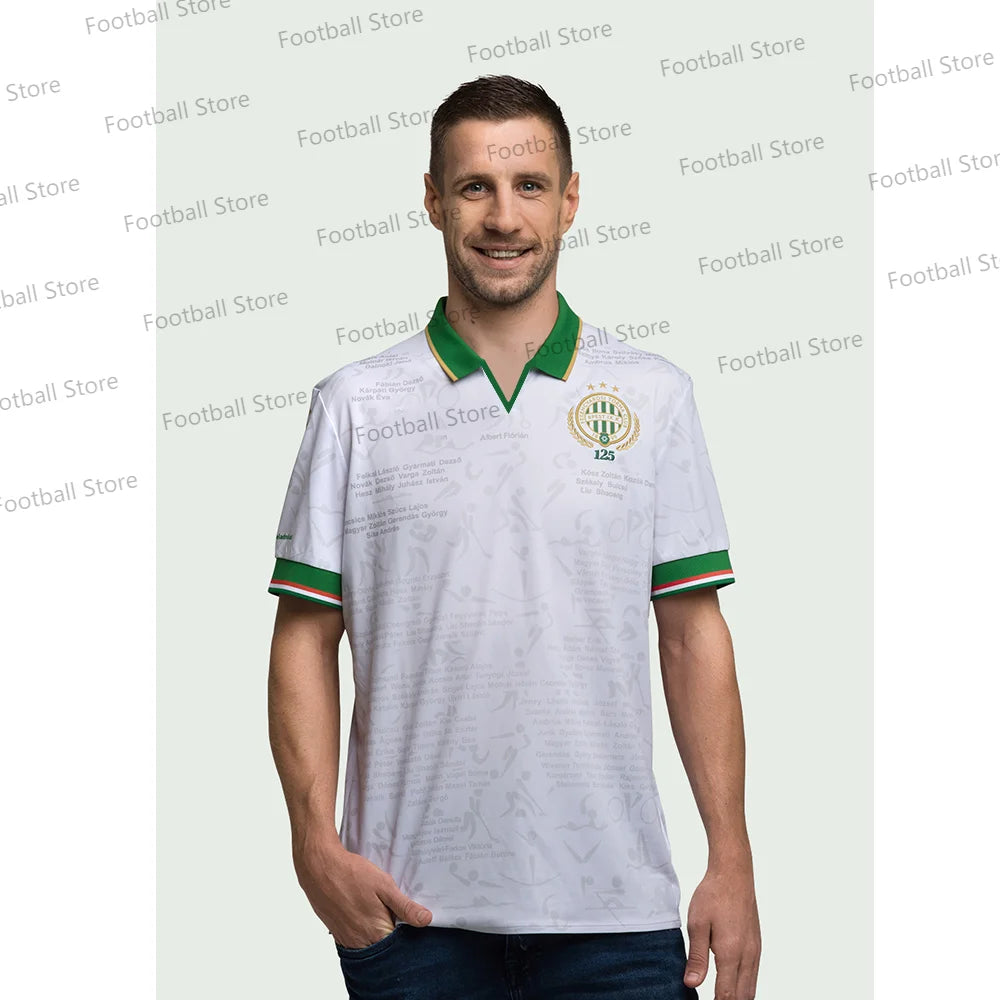 Summer Men Short-Sleeved Jersey Hungary T-shirt  Football Jersey 125th Anniversary Jersey T-shirt  Ferencváros Kit Kid Jersey