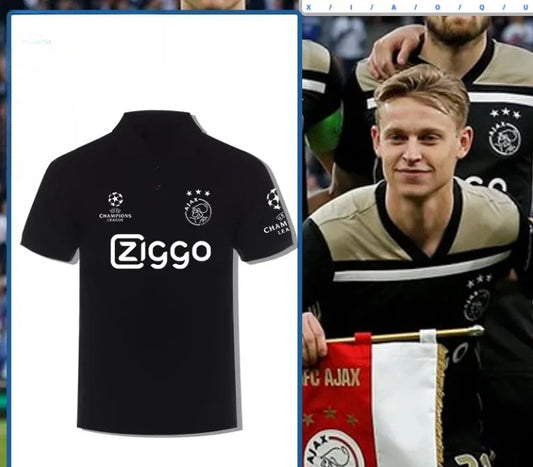 Ajax Football Club European Cup Printed POLO Shirt Men's Summer Pure Cotton Loose Comfortable Sports Short Sleeve T-shirt