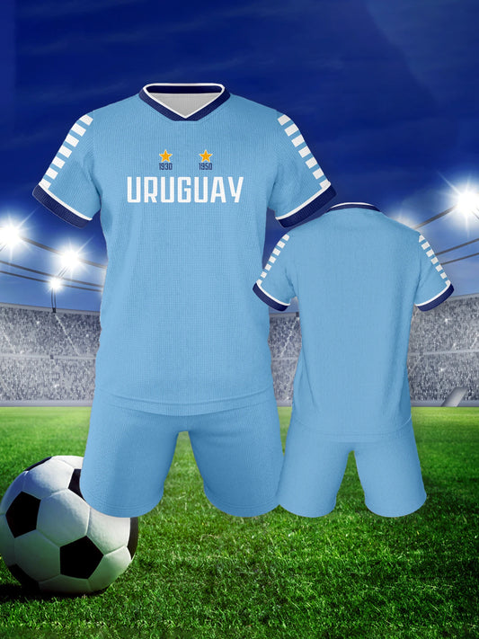 Uruguay Soccer Jersey Breathable Children's Football Shirt Kids Youth Practice Jerseys Uniforms Sportswear Kit for Boys Girls