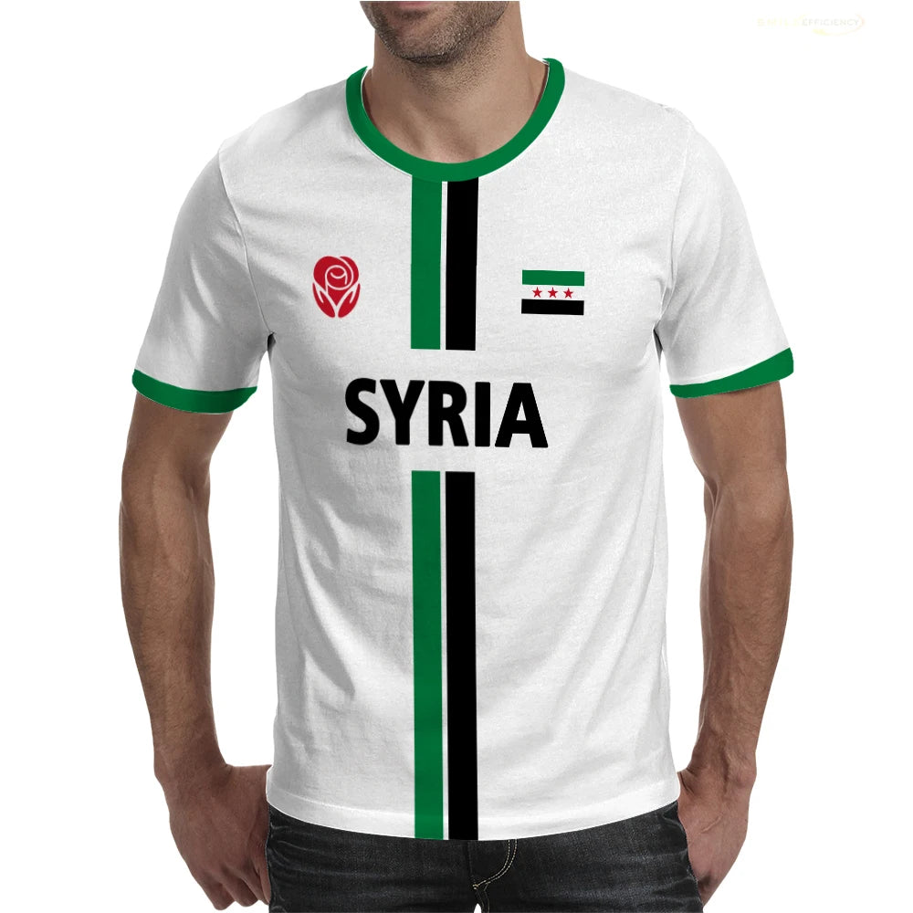 New Syria Football Jersey Men's Sports T-shirts Syrian Flag Street Oversized Tops Unisex Casual Graphic T-shirts Mens Gifts
