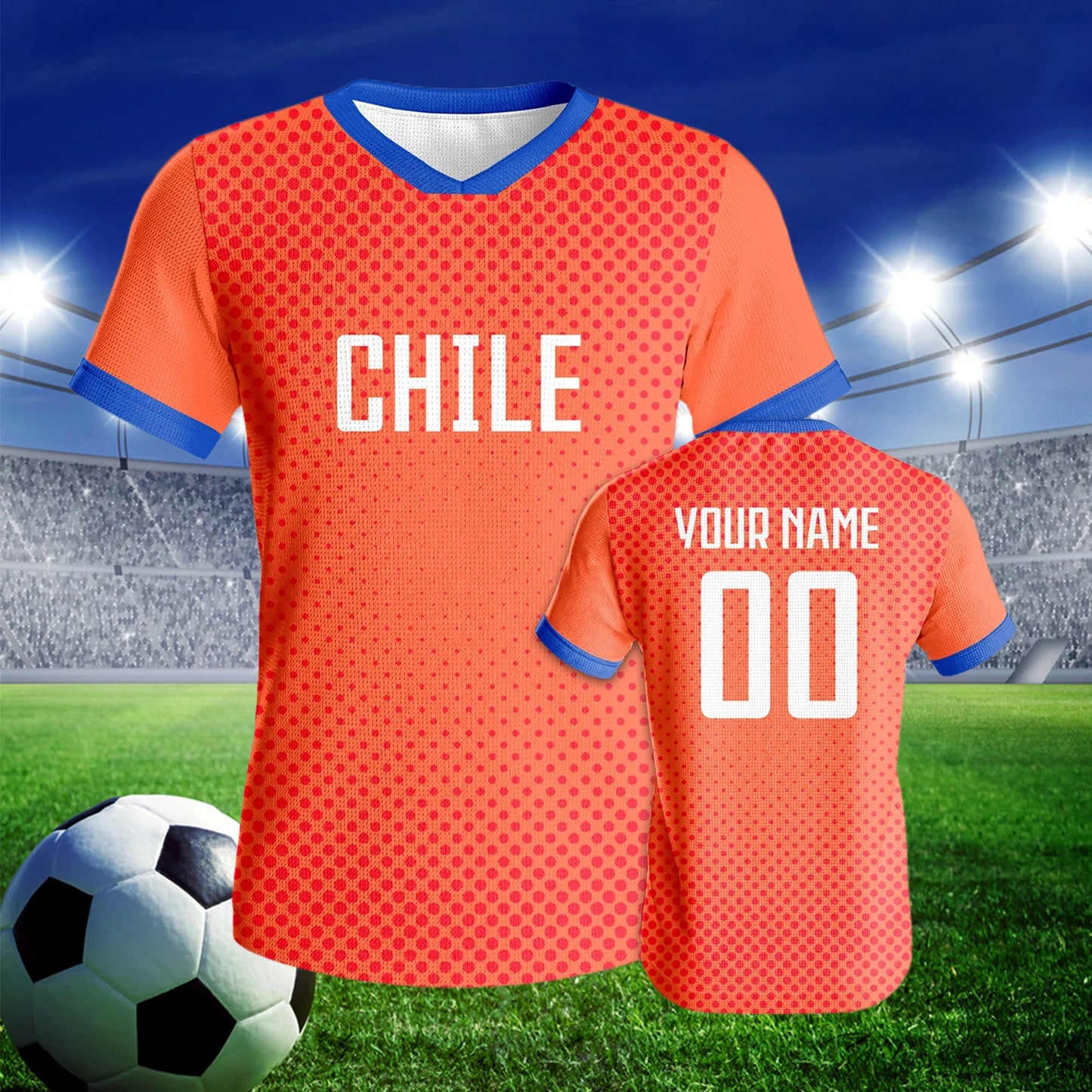 Custom Chile Soccer Jersey Personalized Football Shirt with Printed Name Number Sports Uniform for Fans Men Women Youth