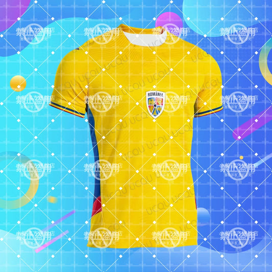 2025 New Arraivl Romania 2025-26 Home, Away and Third Kit Extra Large Football 3D Prinetd T-Shirt Adult_Kids Top