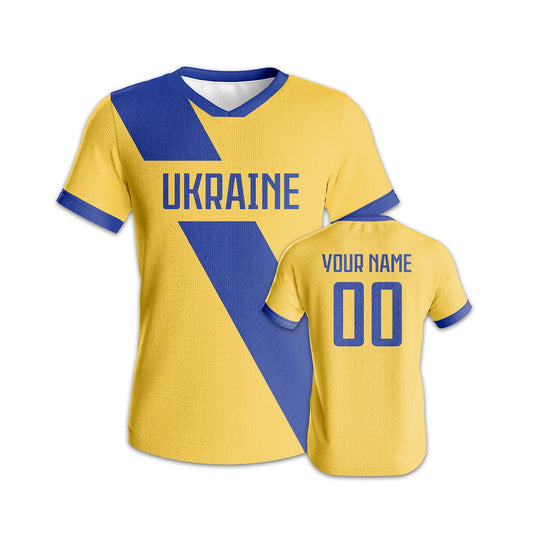 Personalized Ukraine Soccer Jersey Men Women Youth Football Team Training Shirt Custom Name Number Breathable Sports Uniform