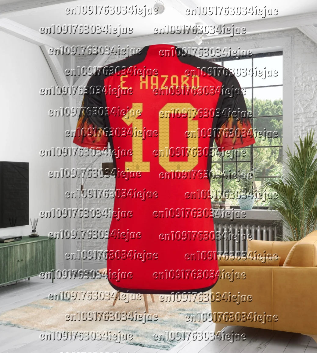2024 Belgium Jersey De Bruyne Football Jersey Suit Men's Custom National Team Home Training Jersey Men's Quick Drying