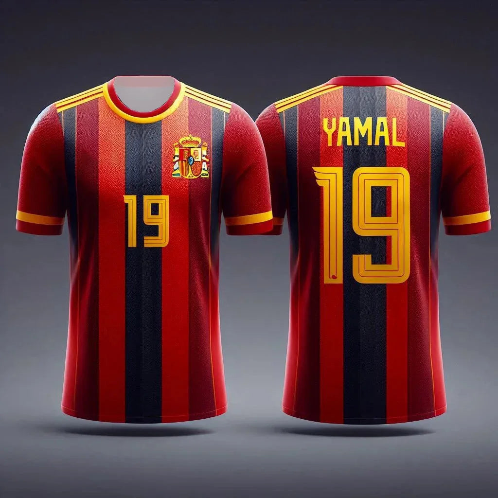 2025 Spain Jersey Yamal Football Training Jersey 3D Printing Quick Drying Team Large Size Children's Boy's Clothing Top Shirts