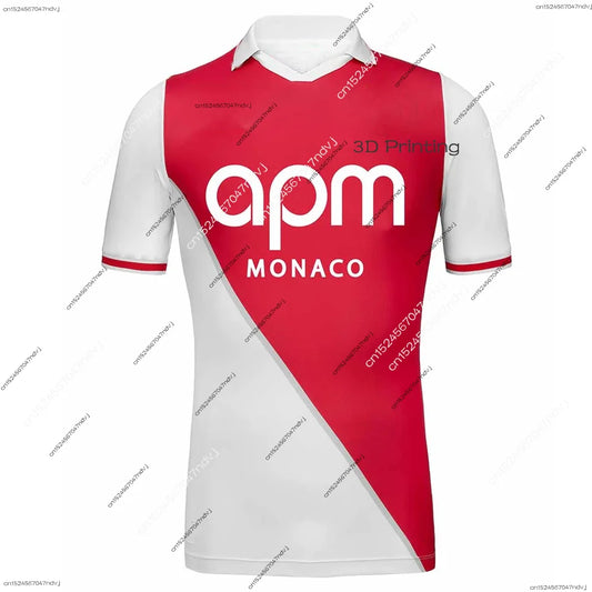 2025 AS Monaco Football Breathable Sports Jersey Men and Kids Football Training Suit