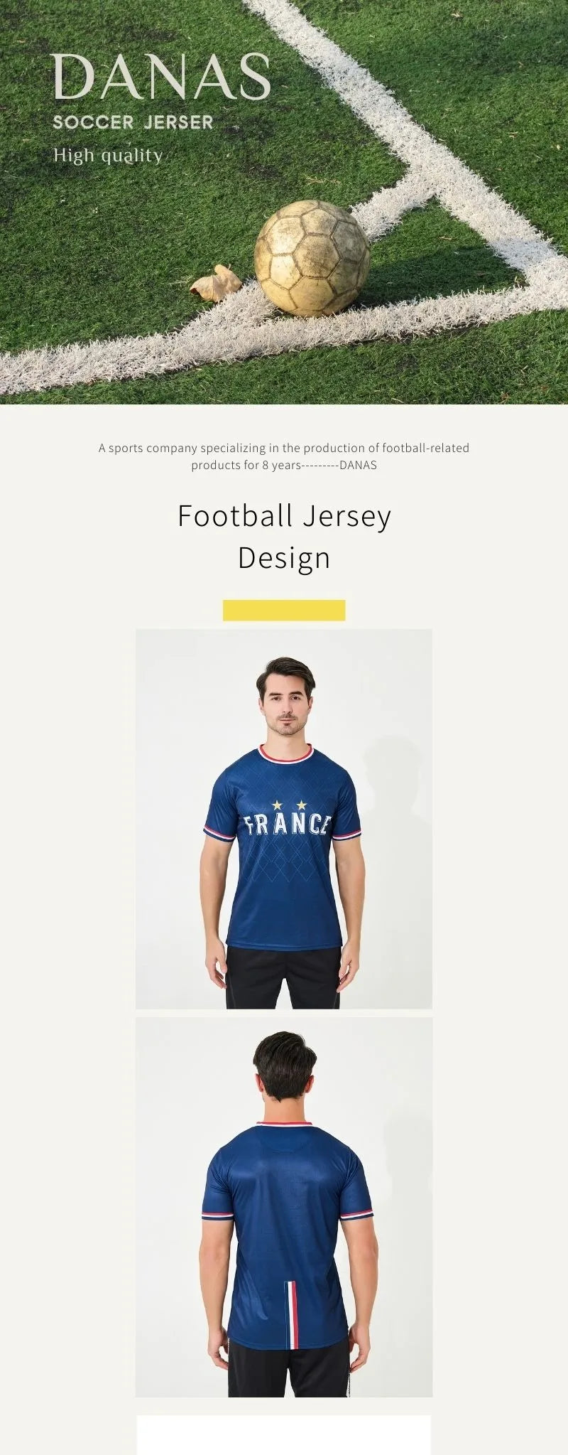 high quality new design European team France soccer jersey custom quick drying football uniform