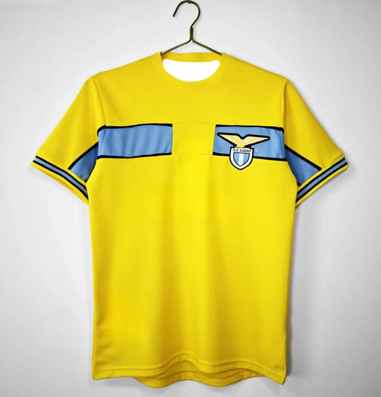 98-99 Lazio Yellow Retro Football Jersey 3d Printed Short-sleeved Sweat-absorbent, Suitable for Both Men and Women