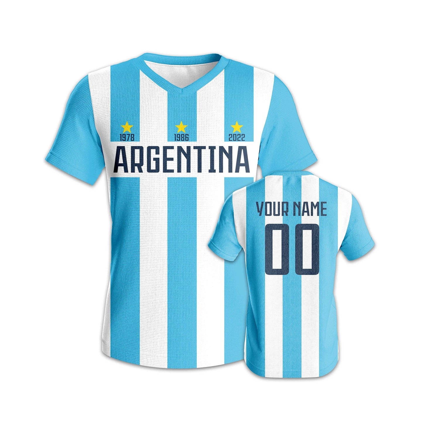 Custom Argentina Soccer Jersey Unisex Personalized Name Number Football Shirt Training Uniform for Fans Adults Youth Gift