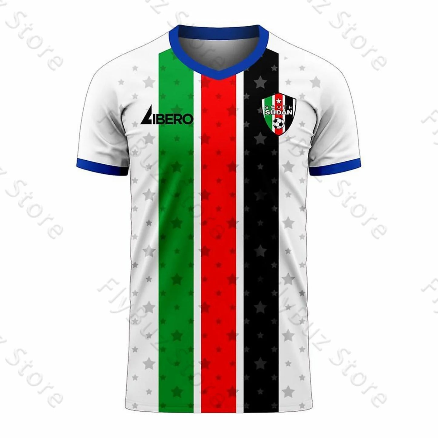New Football Children Men Training Clothes South Sudan Fan Jerseys Street Breathable Short Sleeves Sport Versatile Adult T-Shirt