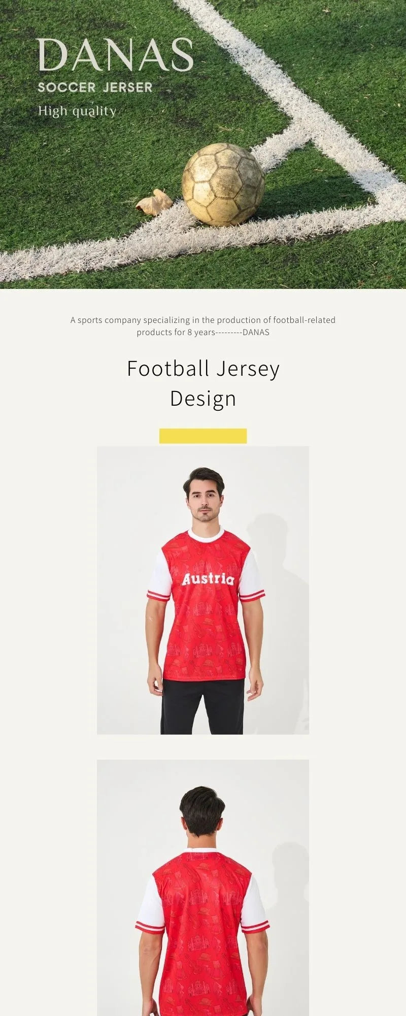 The latest fashion design for European team 2024 Austria soccer jersey and quick-drying football wear