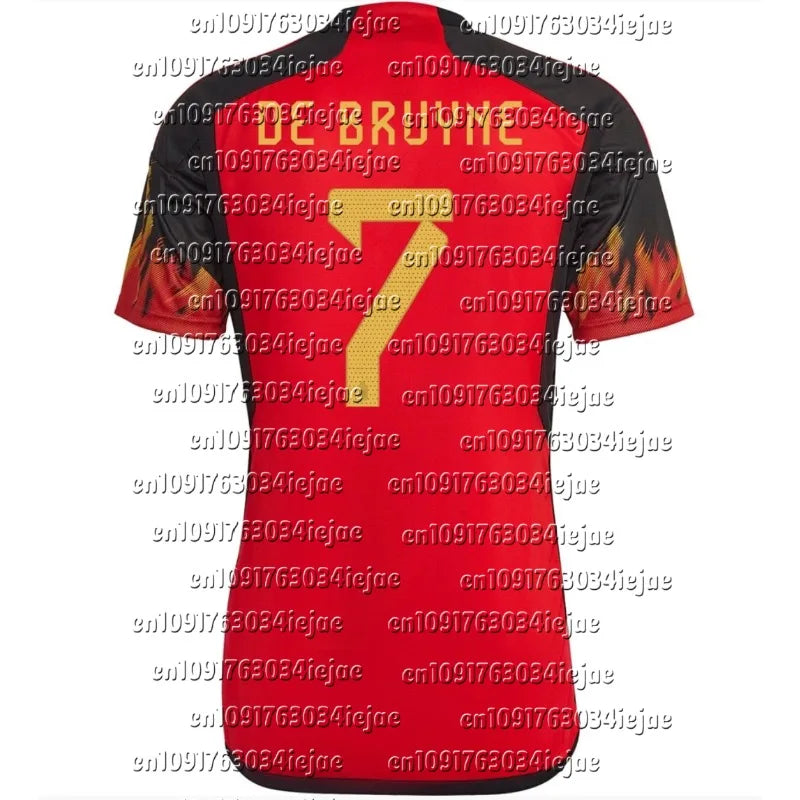 2024 Belgium Jersey De Bruyne Football Jersey Suit Men's Custom National Team Home Training Jersey Men's Quick Drying