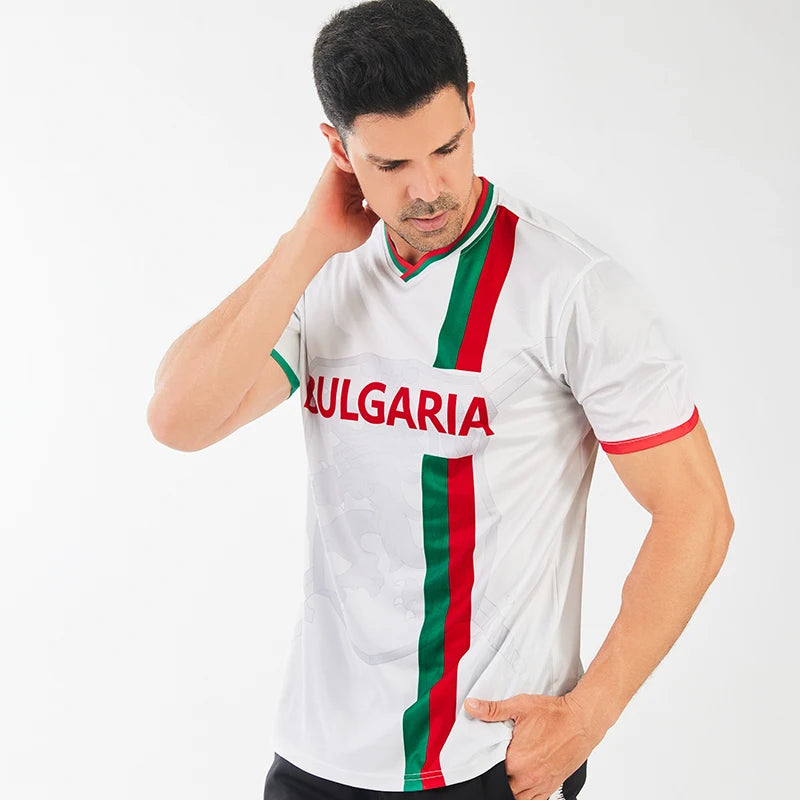 2024 New Bulgarian football jersey, cheering Bulgarian fans shirt, breathable and quick drying soccer uniform