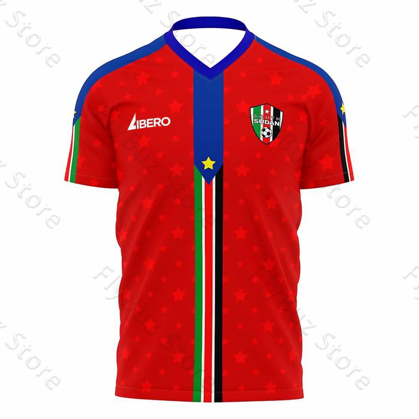 New Football Children Men Training Clothes South Sudan Fan Jerseys Street Breathable Short Sleeves Sport Versatile Adult T-Shirt