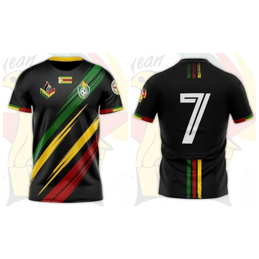 Zimbabwe Soccer Football 7th Jersey 2025 Summer Men's Women's 3D Printing Quick-drying T-shirts Kid's Outdoor Sports Tees Tops