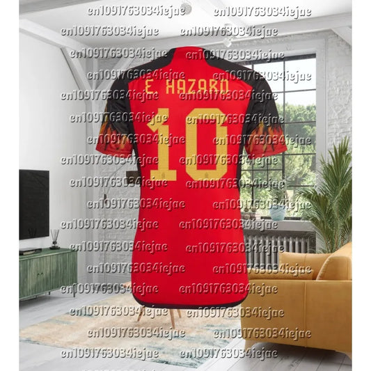 2024 Belgium Jersey De Bruyne Football Jersey Suit Men's Custom National Team Home Training Jersey Men's Quick Drying