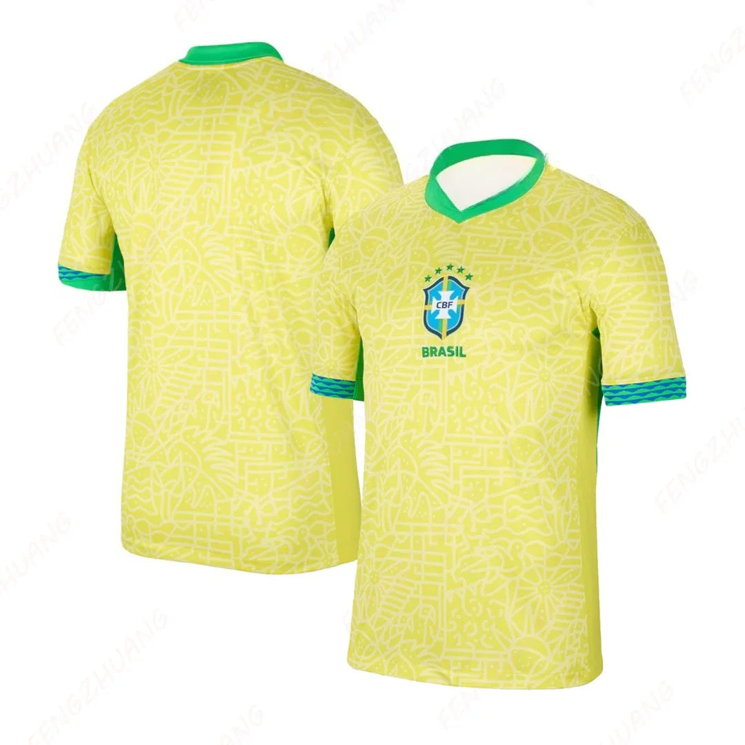 2025 Brazil National Team Away Jersey Outdoor Sweat Absorbent Quick Dry Soccer Jersey Summer Classic Casual Loose T-Shirt New