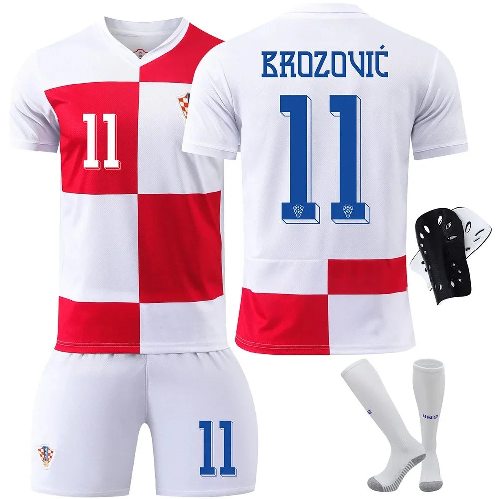 Croatia Home 10 Number Modric Adult Children's Football Jersey Sports Wear Set Cross-Border Sale Sportswear And Uniforms