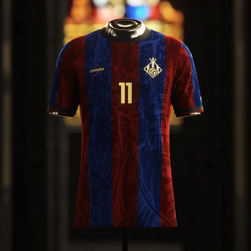 2025 Summer New 3D printed Barcelona men's and women's football jersey and quick-drying sports T-shirt