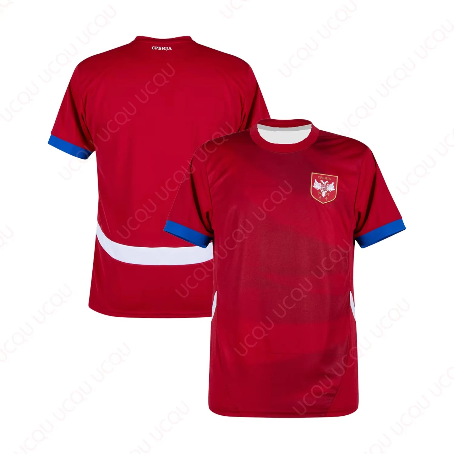 Serbia Home Shirt 2024-2025 Newest Outdoor Quick Dry Soccer Jersey Summer Classic Casual Tee Adults Loose Exercise Jersey