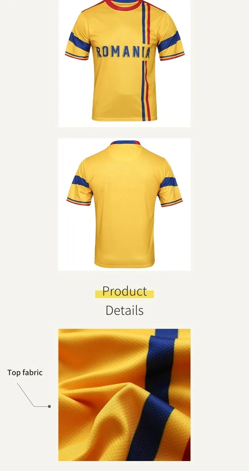 Euro Romania soccer Jersey high quality 100% polyester short-sleeved soccer shirt breathable and quick drying football uniform