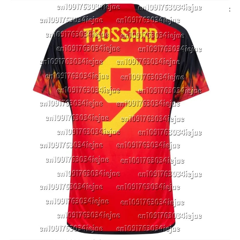 2024 Belgium Jersey De Bruyne Football Jersey Suit Men's Custom National Team Home Training Jersey Men's Quick Drying