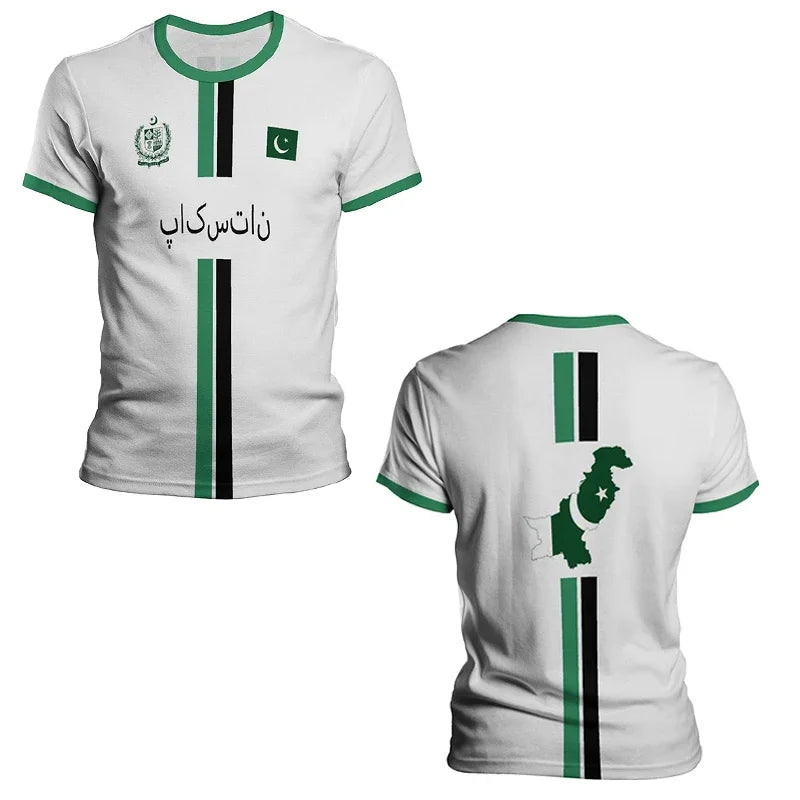 2025 New Pakistani football jersey, sports T-shirt, oversized top, casual graphic T-shirt for both men and women