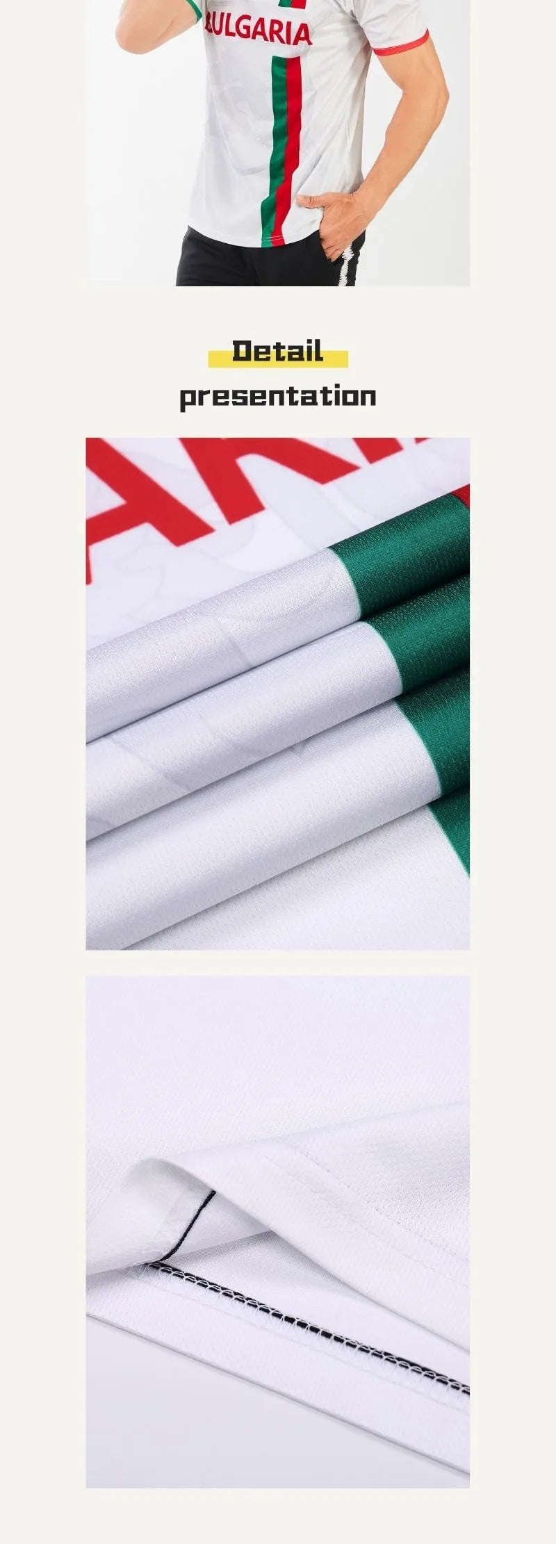 2024 New Bulgarian football jersey, cheering Bulgarian fans shirt, breathable and quick drying soccer uniform