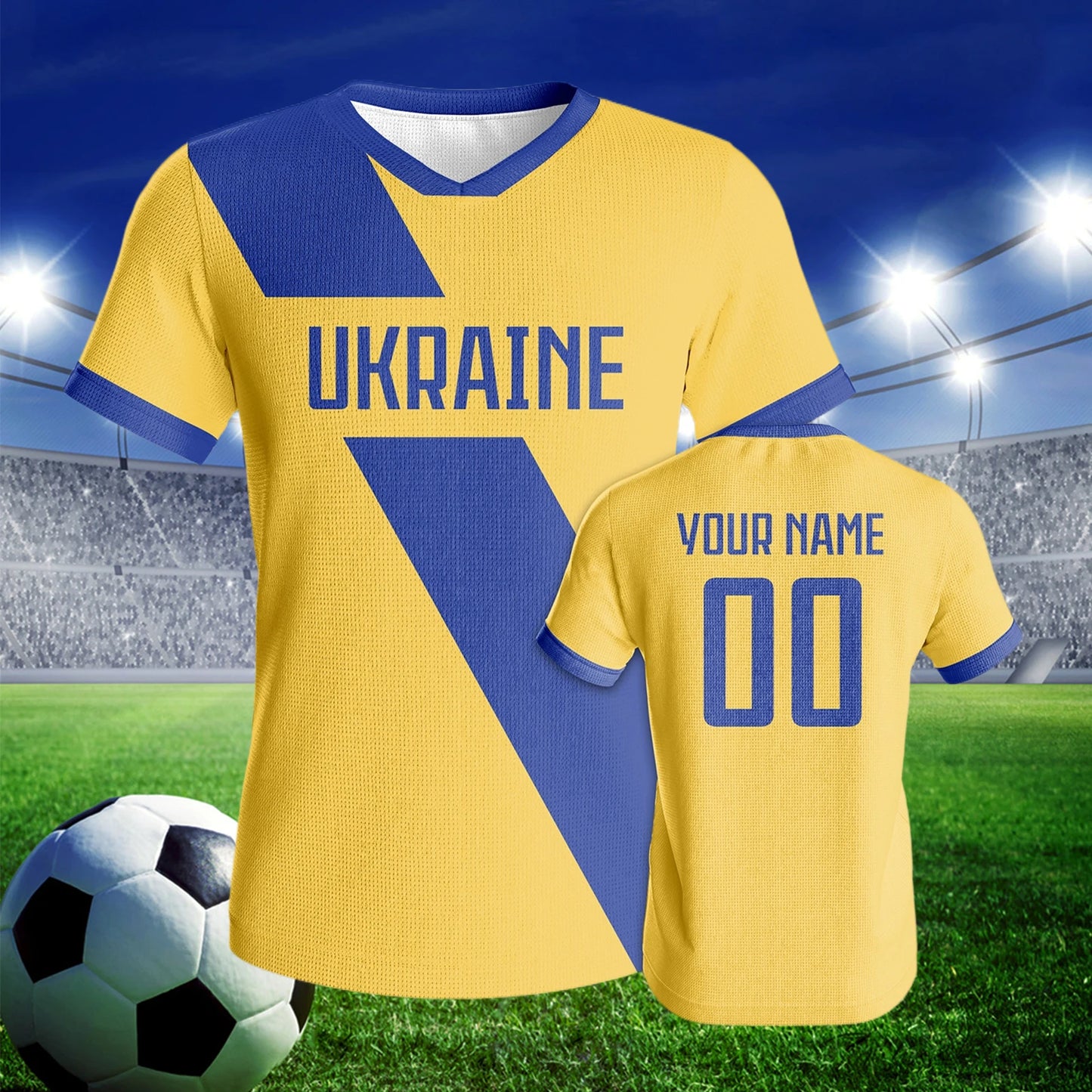 Personalized Ukraine Soccer Jersey Men Women Youth Football Team Training Shirt Custom Name Number Breathable Sports Uniform