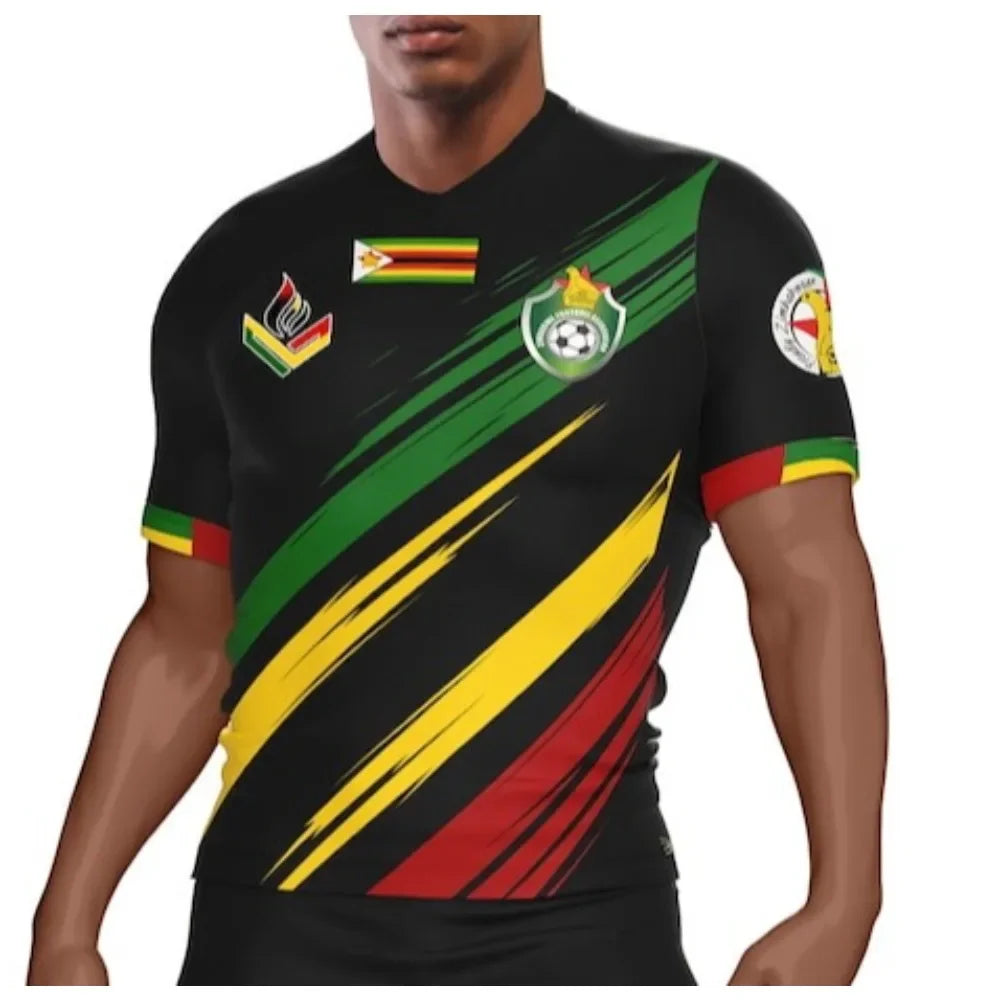 Zimbabwe Soccer Football 7th Jersey 2025 Summer Men's Women's 3D Printing Quick-drying T-shirts Kid's Outdoor Sports Tees Tops