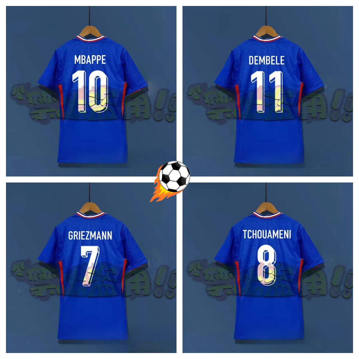 2024 European Cup France Jersey No. 10 Mbappe Football Jersey 7 Griezmann 9 Giroud 11 Belet Thai Version Quick Drying
