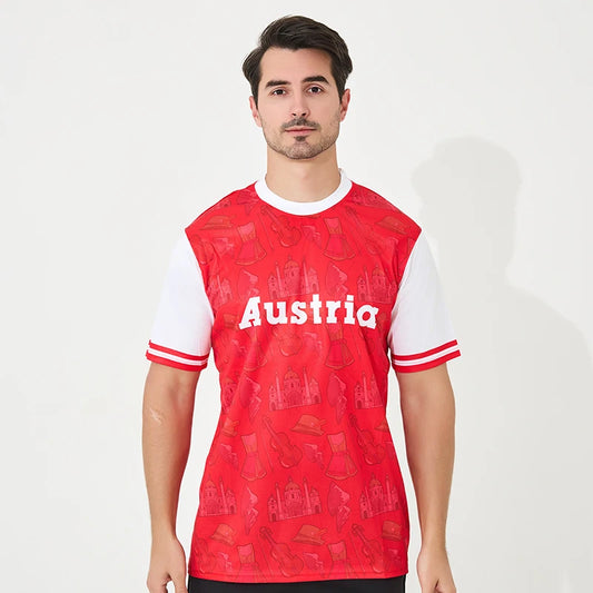 The latest fashion design for European team 2024 Austria soccer jersey and quick-drying football wear