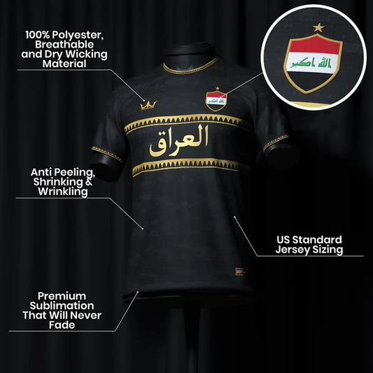 Iraq Classic 2025 3D Printed Custom Football Jersey AI Design New Kit Training Breathable T-Shirt National Team Adults Kids