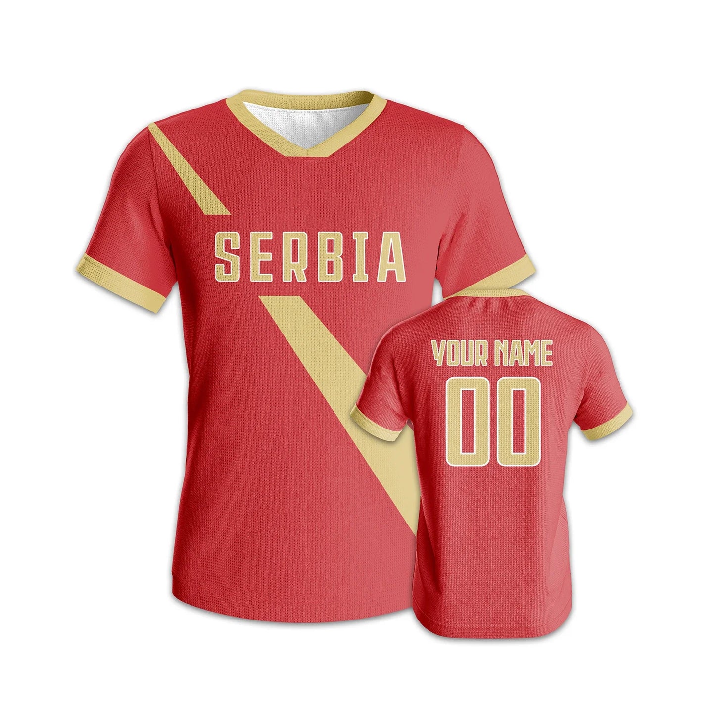 Custom Serbia Soccer Jersey Quick-Dry Football Kit Personalized Name Number Team Training Outfit for Fans Men Women Youth