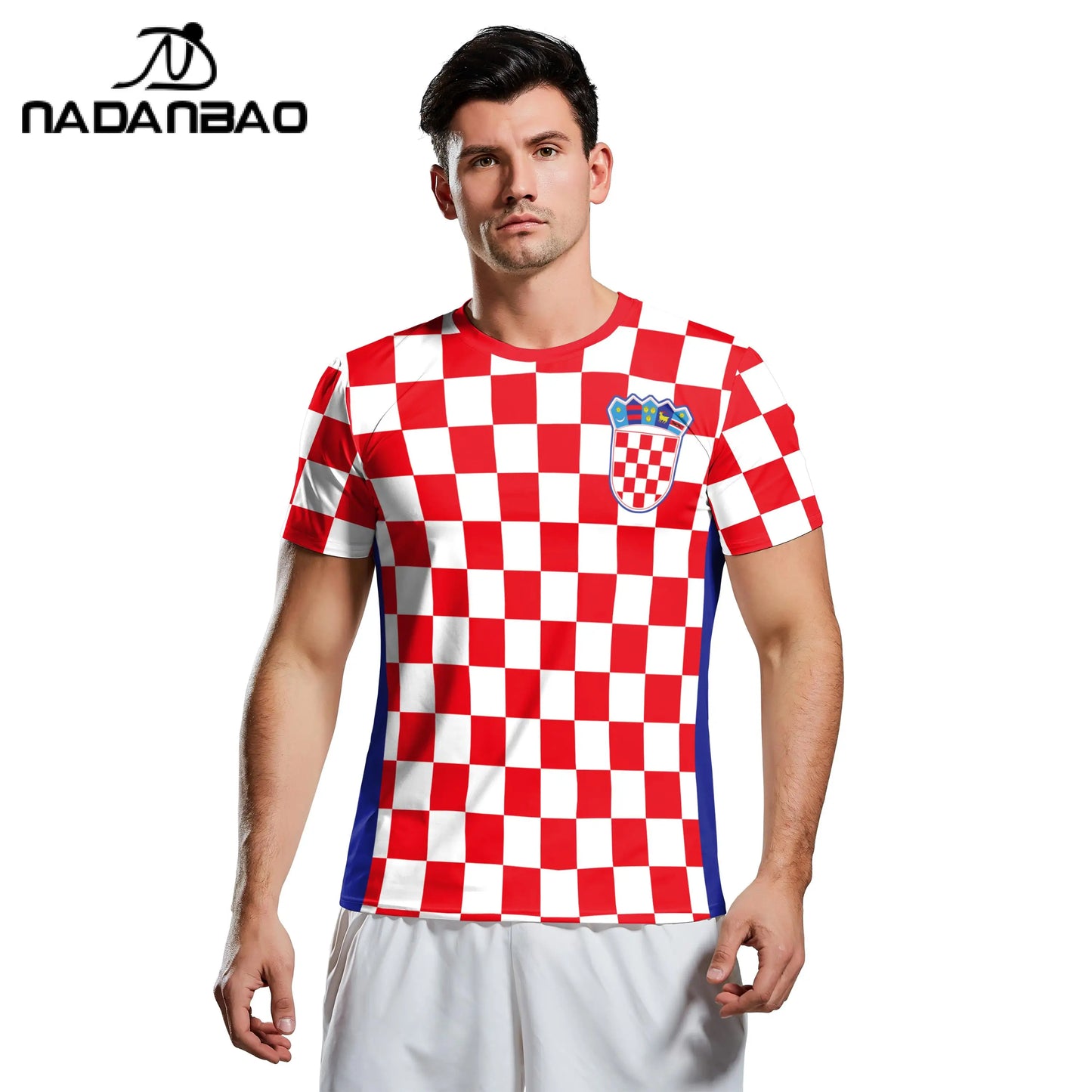 NADANBAO Summer Men/Women Croatia Football Jerseys Sport Tee Tops 3D Printing Futebol Soccer Jersey Fitness Shirt