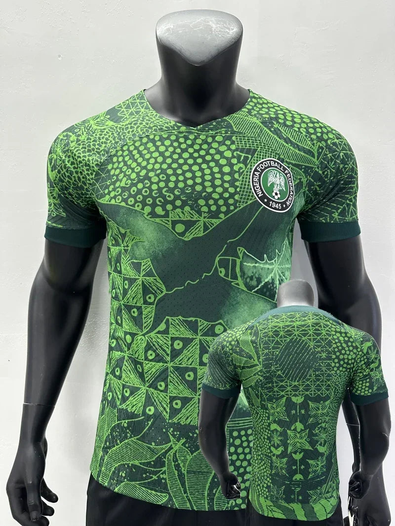 2025 New Nigeria Home Football Jersey 3D Printed Breathable and Comfortable Outdoor Sports Training Jersey Short-sleeved T-shirt