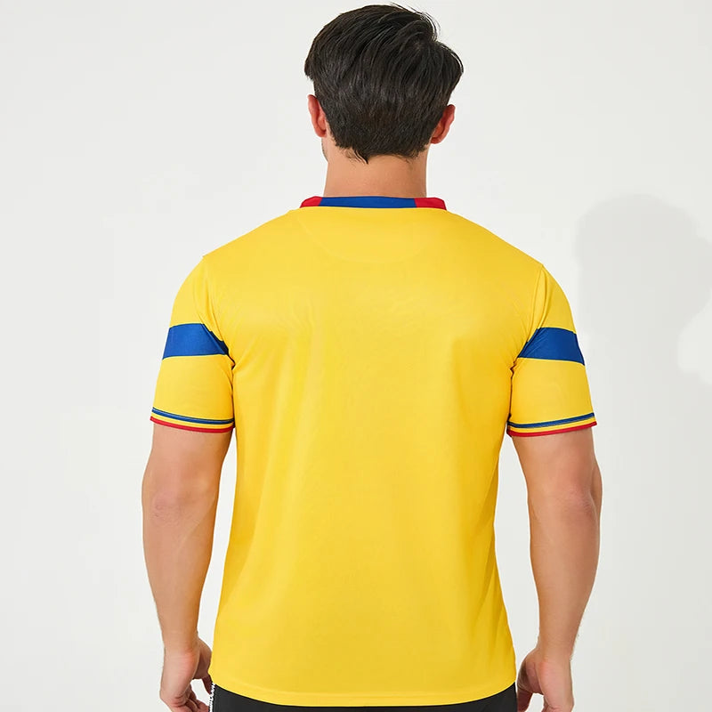 Euro Romania soccer Jersey high quality 100% polyester short-sleeved soccer shirt breathable and quick drying football uniform