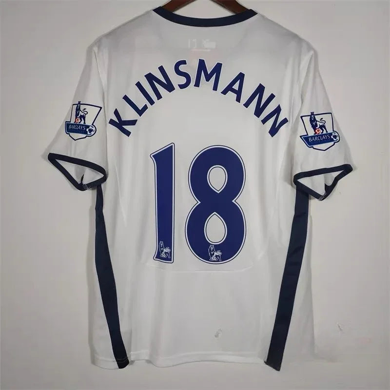 08-09 season Tottenham home white short-sleeved retro jersey No. 3 Bell No. 18 Klinsmann football jersey An undefined current