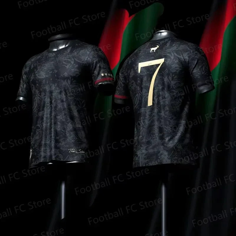 Ronaldo Special Edition Portugal Football Jersey Men's Summer Sports Football Training T-Shirt Quick Drying Top Clothing No 7 Portugal