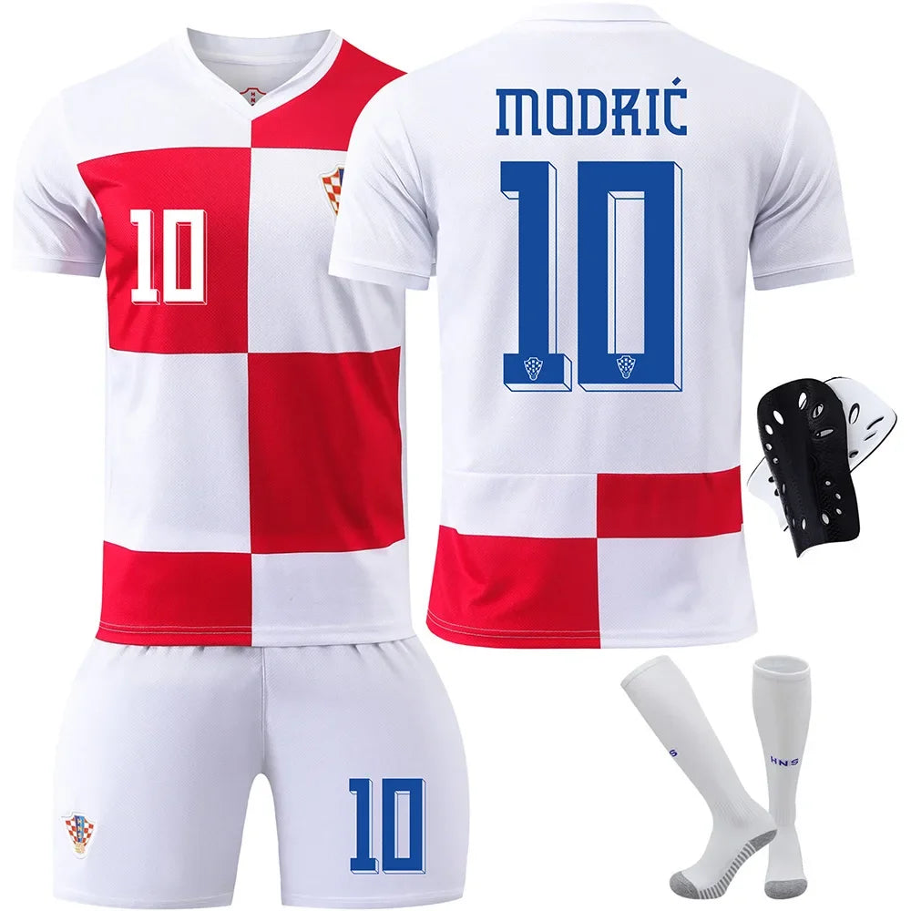 Croatia Home 10 Number Modric Adult Children's Football Jersey Sports Wear Set Cross-Border Sale Sportswear And Uniforms