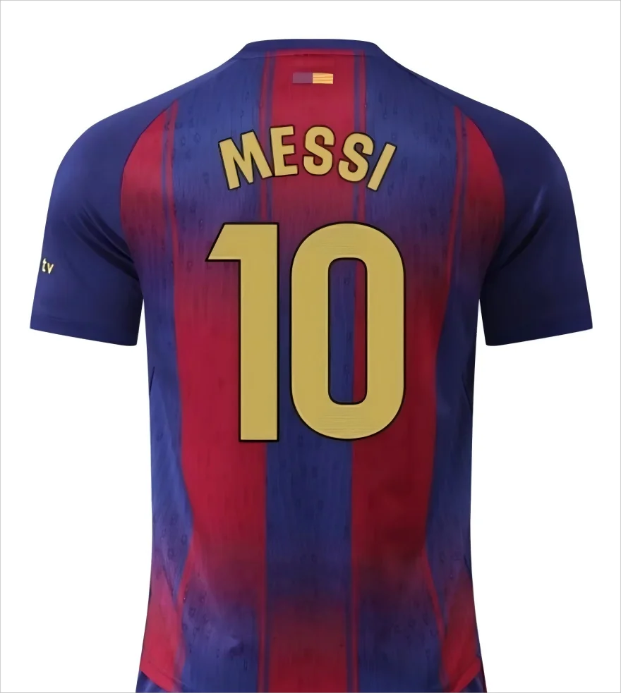 25-26 Barcelona  #19 Lamine Yamal Home Soccer Kit Jersey Short Sleeve 3Ds Football T-Shirt Youth Kids Outdoor Training  Casual