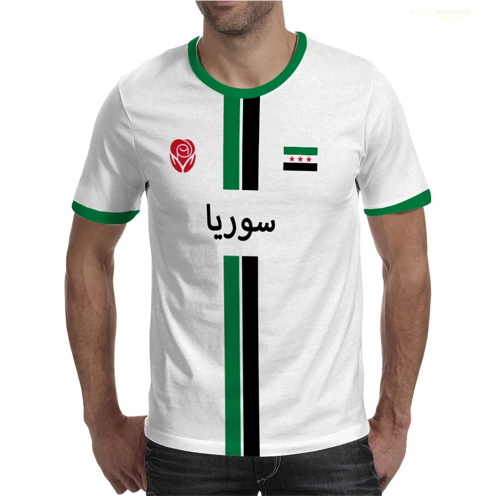 New Syria Football Jersey Men's Sports T-shirts Syrian Flag Street Oversized Tops Unisex Casual Graphic T-shirts Mens Gifts